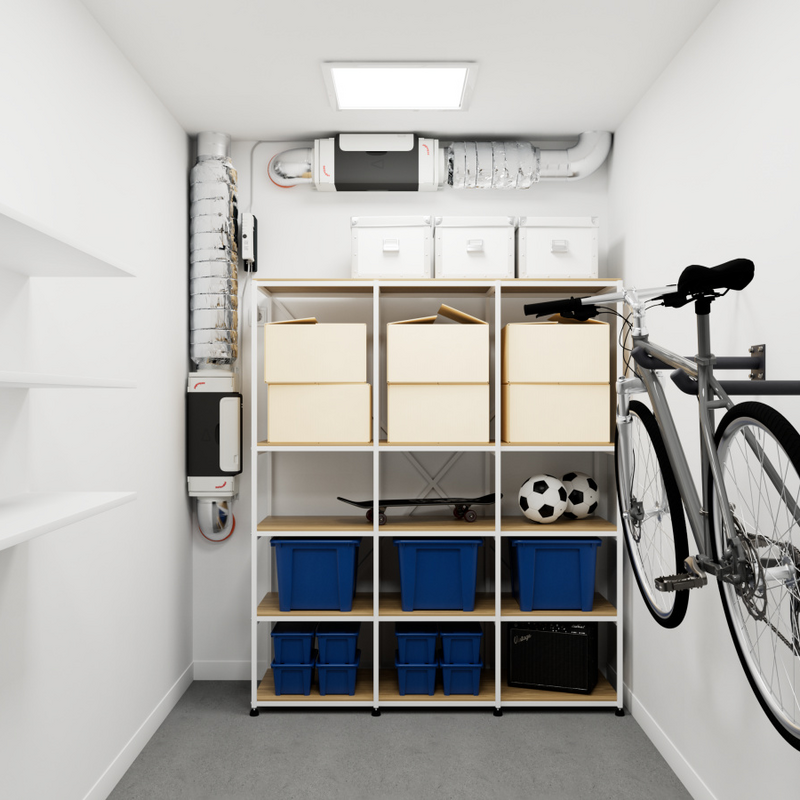 Rendering Zehnder ComfoVar Aero Comfortable indoor ventilation Front view