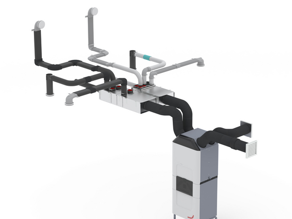 Rendering Zehnder ComfoClime 36 Comfortable indoor ventilation Angled view