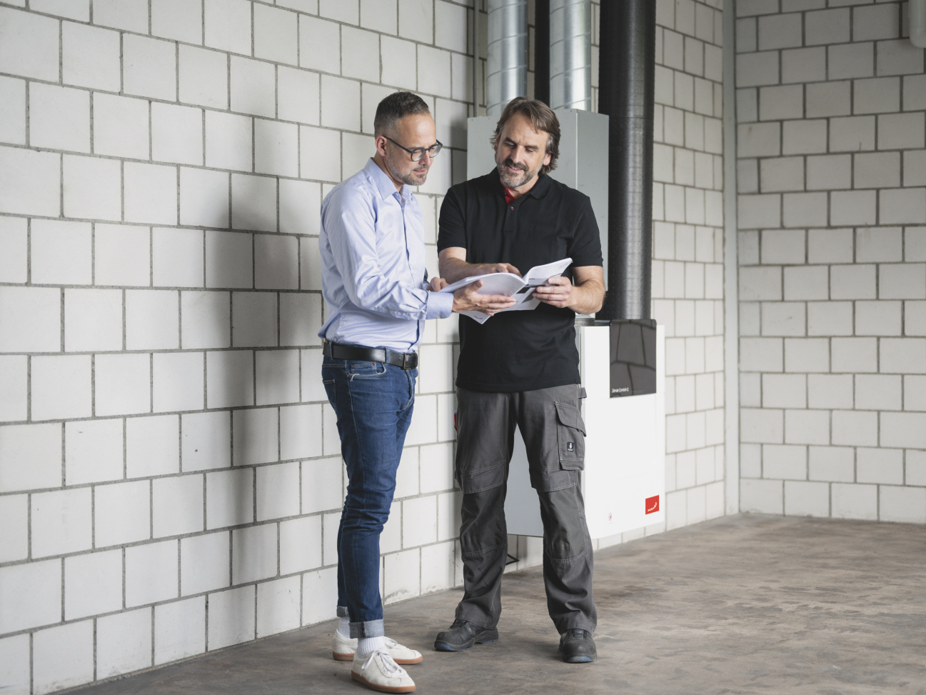 CA Q, comfo Air Q, Installer, Shooting, people, basement, technical room,