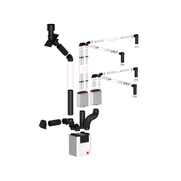 Cut-Out Zehnder ComfoWell Comfortable indoor ventilation Angled view