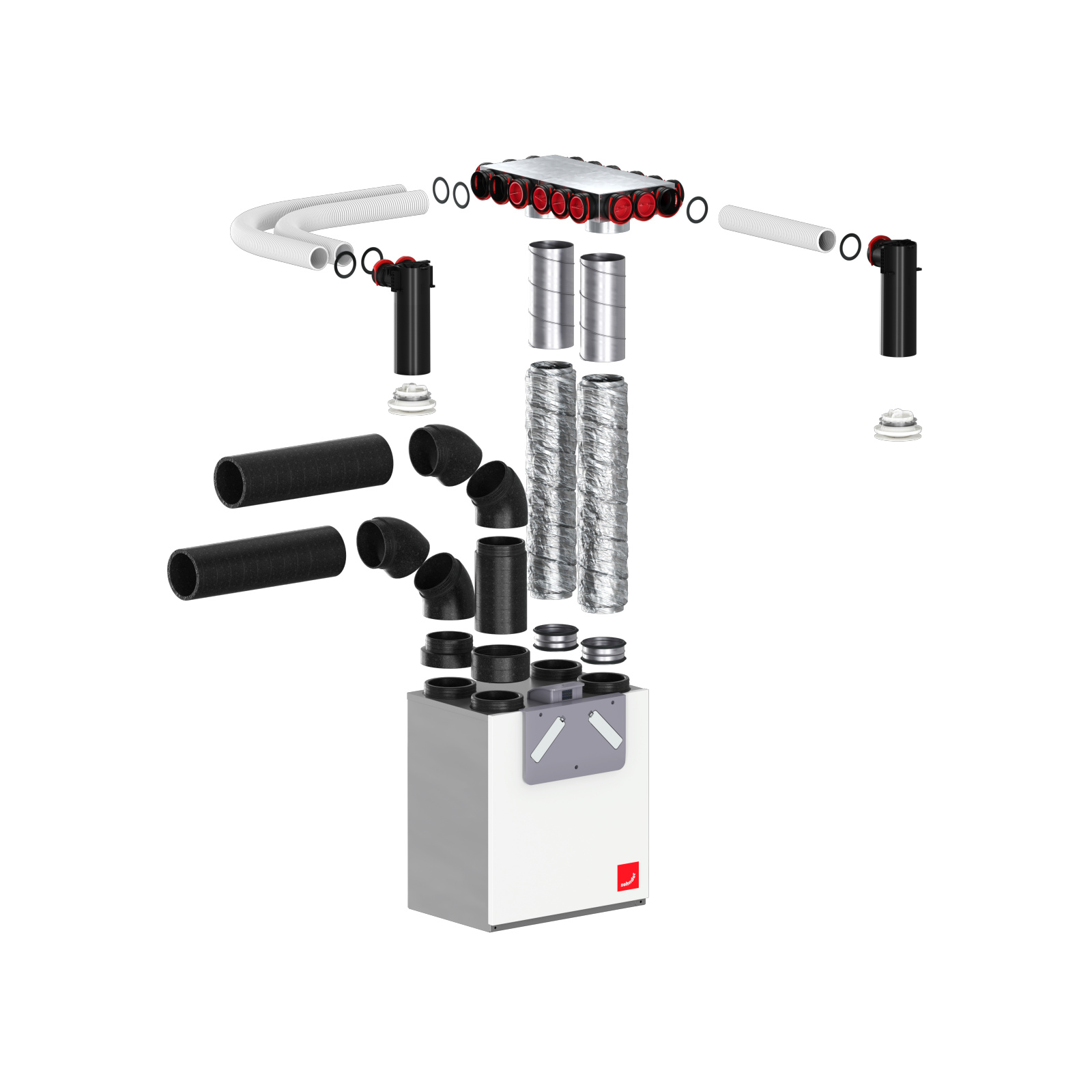 Cut-Out Zehnder ComfoCube CT Comfortable indoor ventilation Angled view