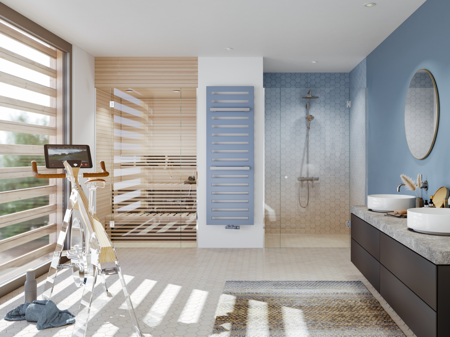 Zehnder-RAD-Metropolitan-Bar-HY-milieu-bathroom Rendering Zehnder Metropolitan Bar Decorative radiator Front view