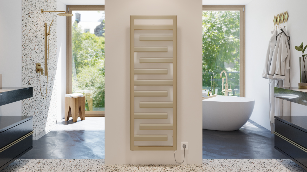 Rendering Zehnder Tetris Decorative radiator Front view