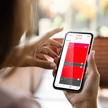 mock up, phone, in hand, connect App, people, woman,