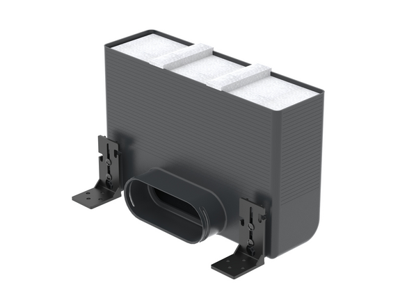 Rendering Zehnder ComfoCase CLF Comfortable indoor ventilation Angled view