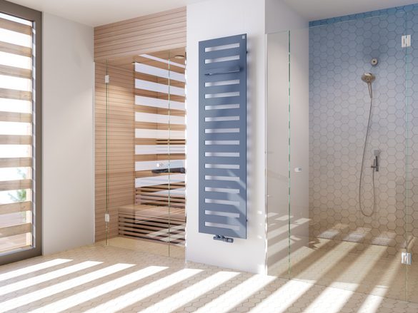 Rendering Zehnder Metropolitan Bar Decorative radiator Angled view
