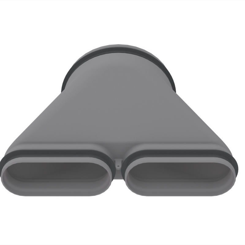 Zehnder_CSY_ComfoFit convertor CK300_Air_Distribution_Tube_twin_duct_CK300_joining_front Cut-Out Zehnder ComfoFit convertor CK Comfortable indoor ventilation 3D view