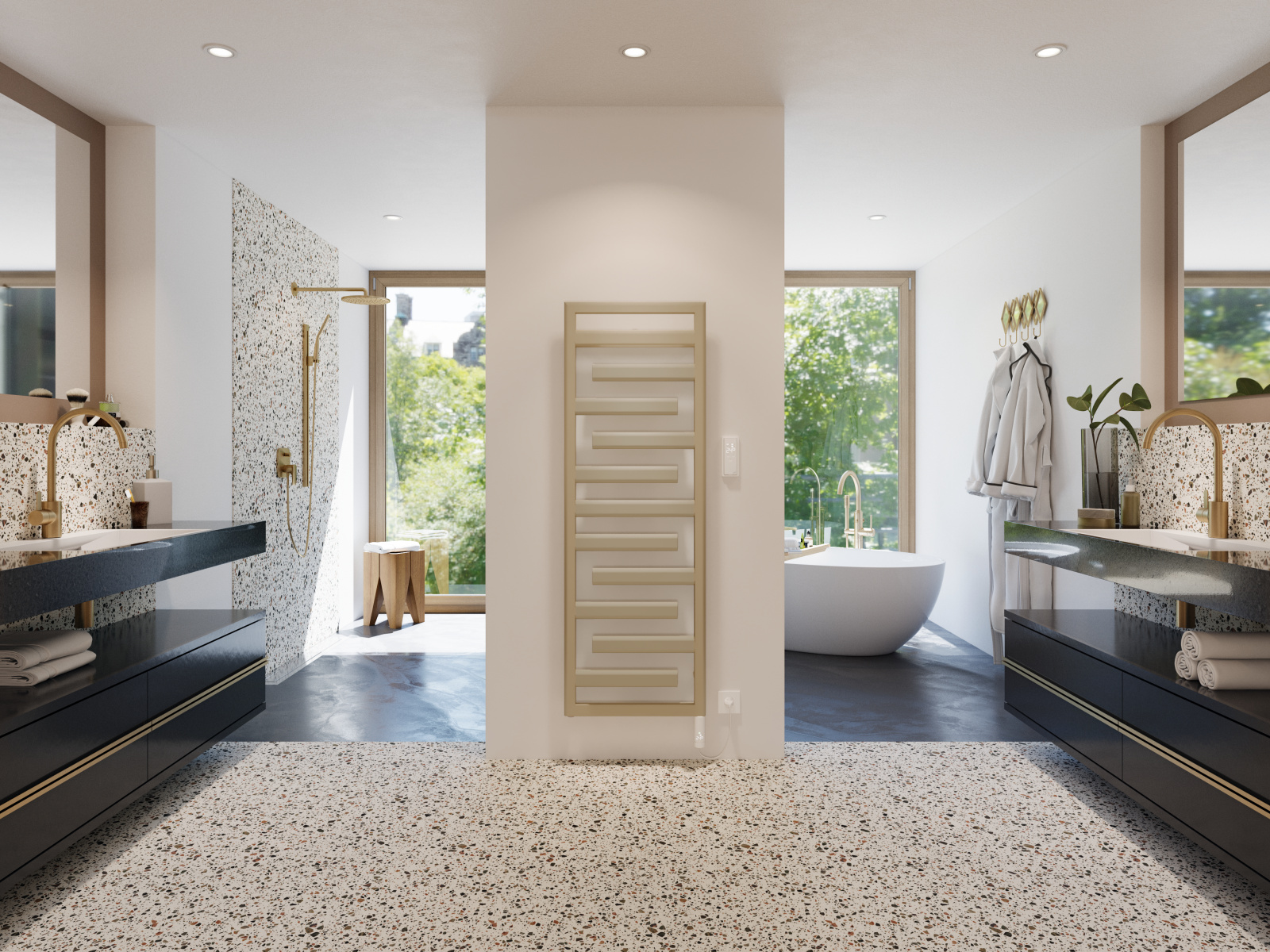 Rendering Zehnder Tetris Decorative radiator Front view