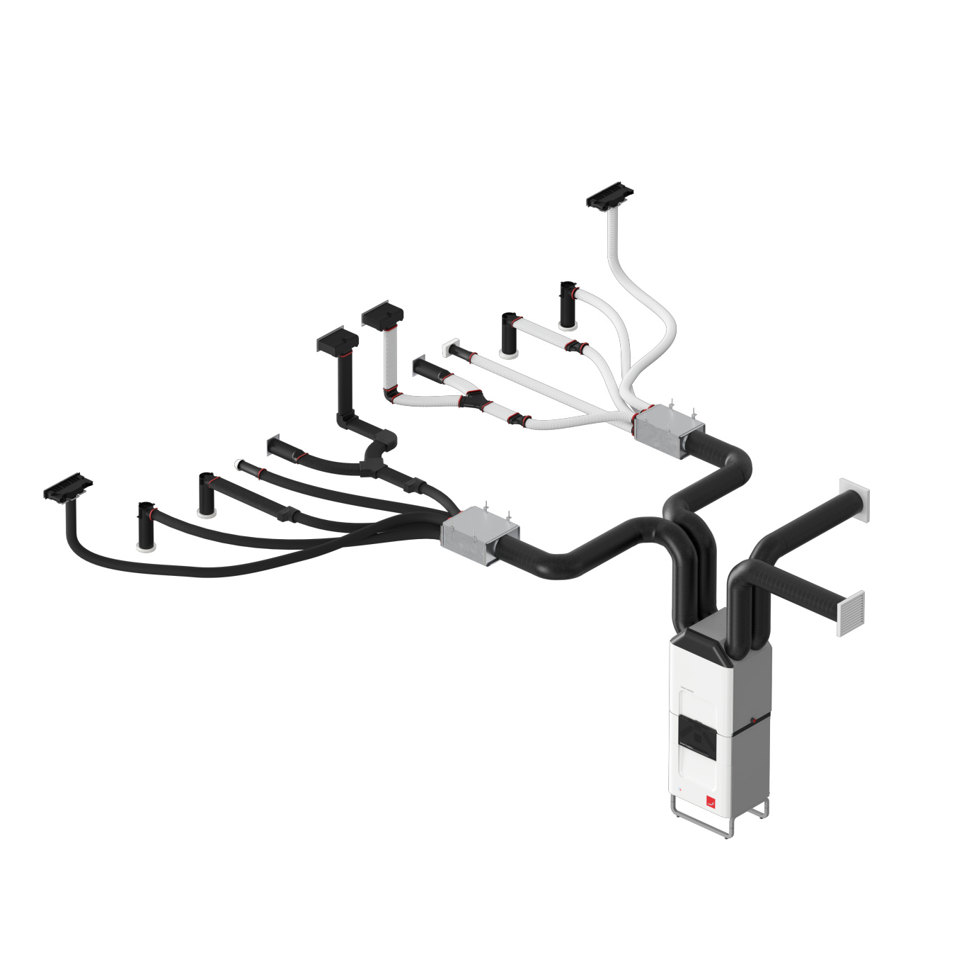 Zehnder_CSY_ComfoAirQ-ST_ComfoClime36_AD-System_cutout_version1 Cut-Out Zehnder ComfoAir Q350 TR Comfortable indoor ventilation Angled view