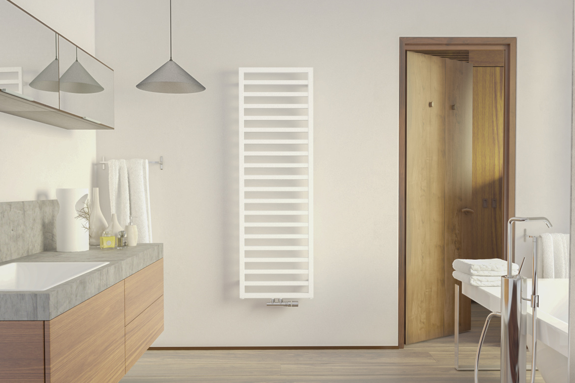 Zehnder_RAD_Quaro-HY_QA_140_045_WhiteQuartz_Milieu_bathroom Rendering Zehnder Quaro Decorative radiator Front view