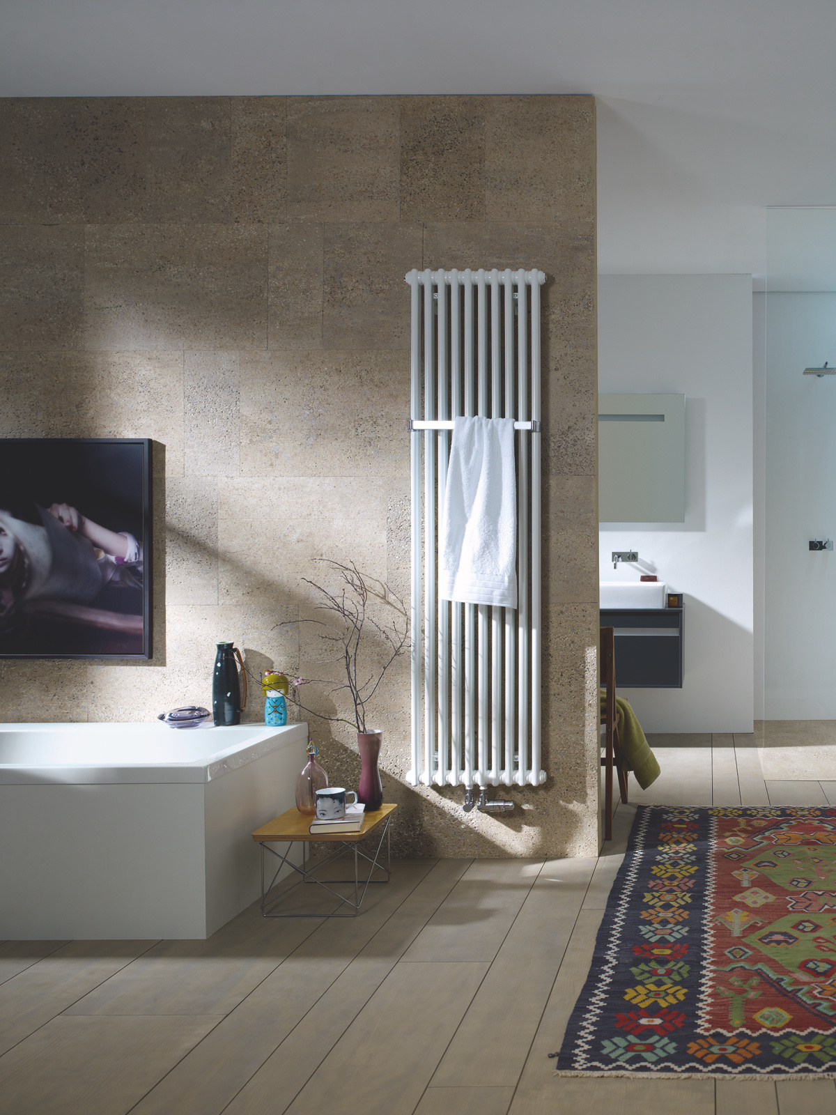 Zehnder_RAD_Charleston-Bar-HY_beige Rendering Zehnder Charleston Bar Decorative radiator Front view