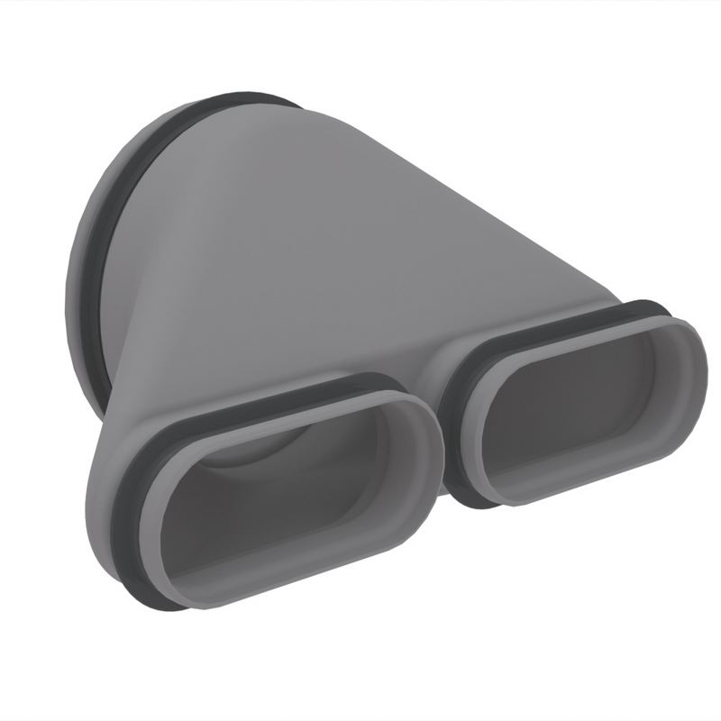 Zehnder_CSY_ComfoFit convertor CK300_Air_Distribution_Tube_twin_duct_CK300_joining_side Cut-Out Zehnder ComfoFit convertor CK Comfortable indoor ventilation 3D view