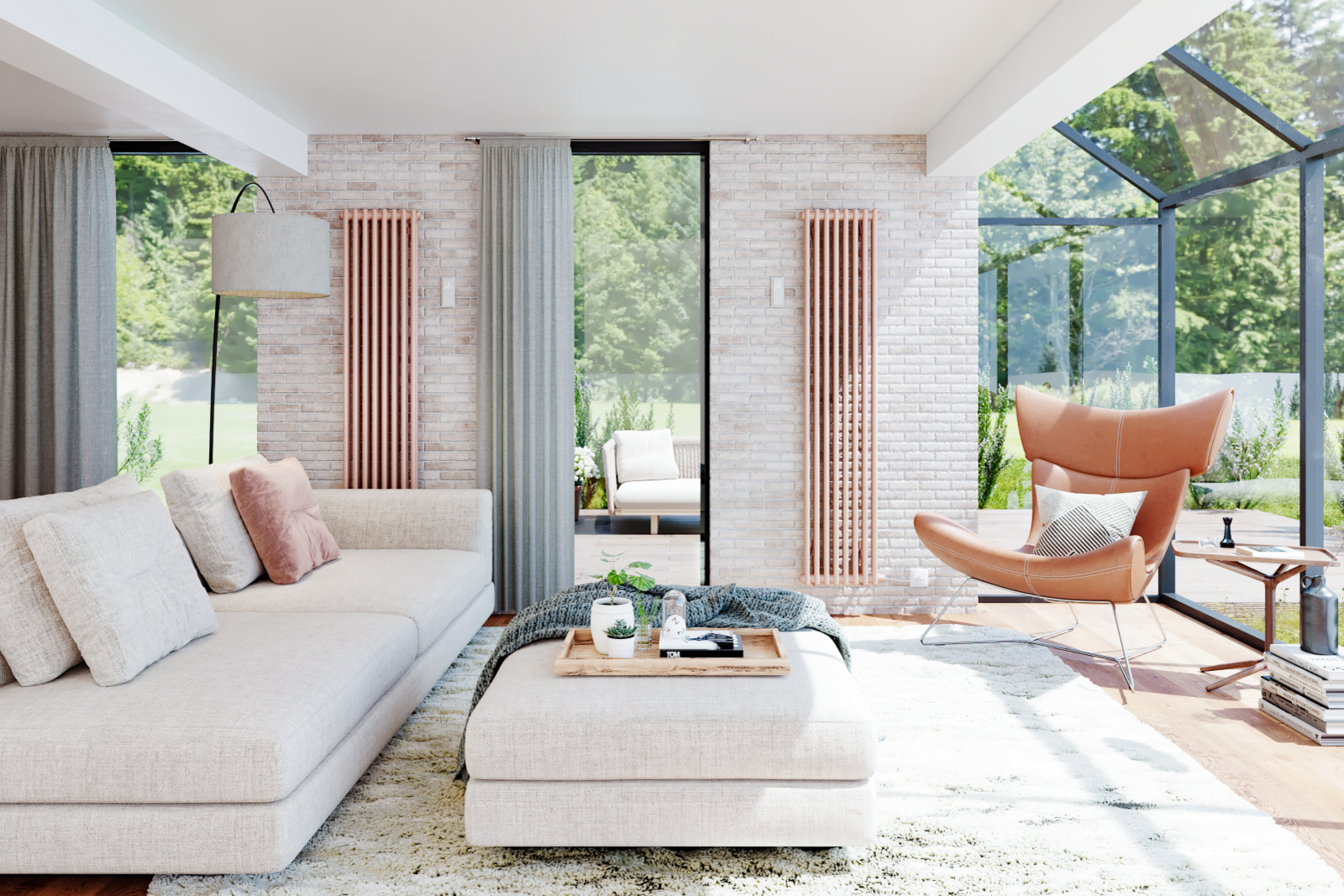 Zehnder_RAD_Charleston-EL_vertical-milieu-livingroom Rendering Zehnder Charleston Electric Decorative radiator Front view