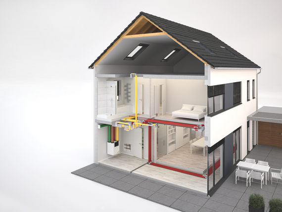 Zehnder_CSY_Air_Distribution_Hausgraphic_CAQ_ST_OnFloor_V0915_2 Rendering Zehnder ComfoAir Q350 ST Comfortable indoor ventilation 3D view