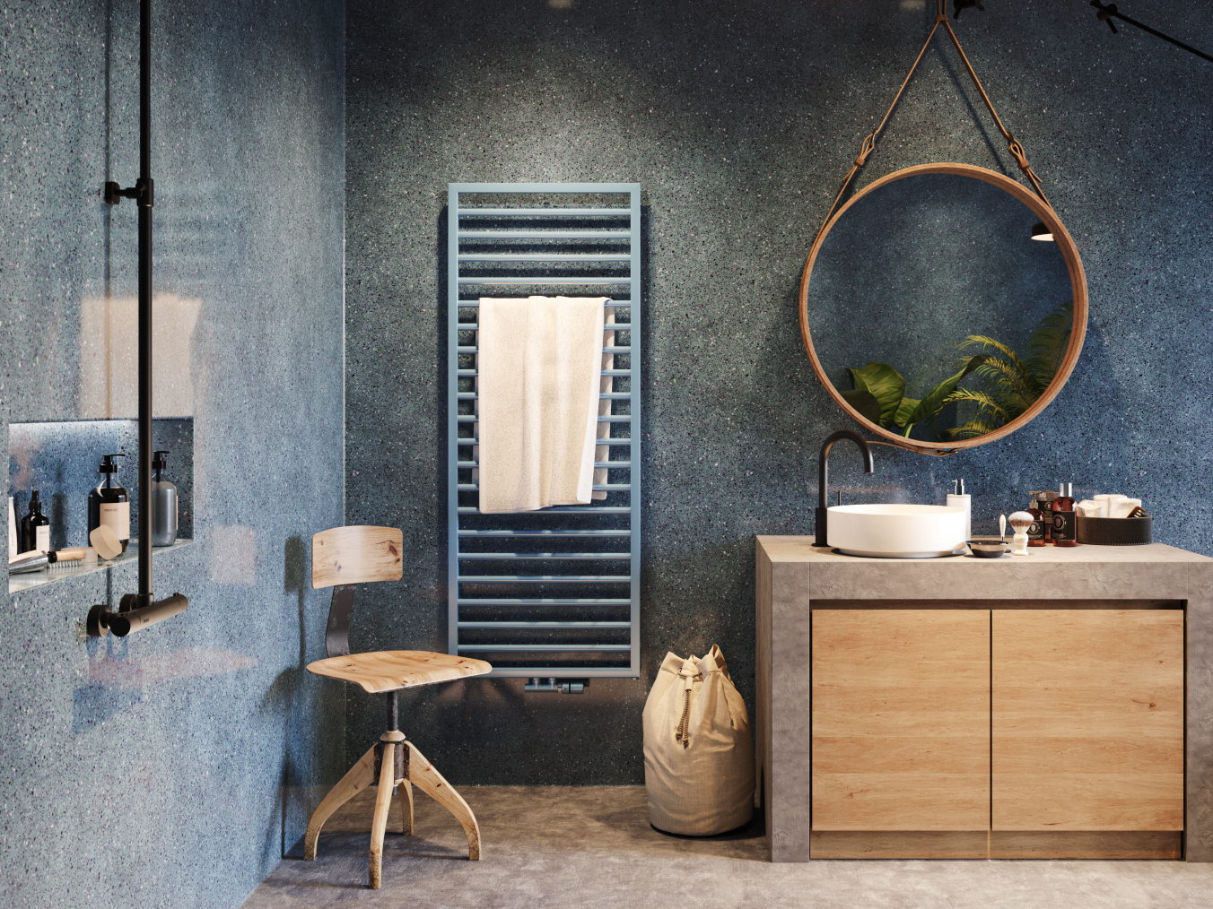 Zehnder_RAD_Subway-HY_milieu-bathroom Rendering Zehnder Subway Decorative radiator Front view